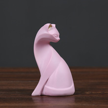 Estatuetas de figuras de gato decorativas para casa acessórios de decoração de animais de resina moderna kawaii 2024 - compre barato