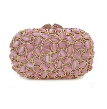 XIYUAN women pink natural stone Evening day Clutches prom Bag banquet handbag with chain shoulder bag Wedding Party clutch Purse 2024 - buy cheap