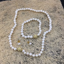 AAA 7-8MM White Akoya Cultured Pearl Necklace Bracelet Earrings 18" Gold Magnetic Clasp Women Fashion Jewelry Making Design xu81 2024 - buy cheap