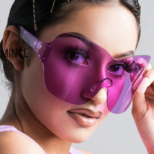 2019 Vintage Retro Shield Visor Sunglasses Women Men 2019 Oversized Windproof Glasses One Peice Big Frame Goggles Sun Glasses NX 2024 - buy cheap
