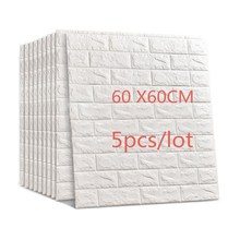 Papel de parede adesivo 3d para decoração, 60x60cm, 5 peças, espuma, à prova d'água, para crianças, sala de estar, diy, plano de fundo 2024 - compre barato