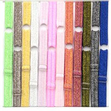 100 pçs/lote nova chegada 15mm glitter inimigo shimmery elástico ajustável bandana bonito hairband moda acessórios de cabelo 2024 - compre barato