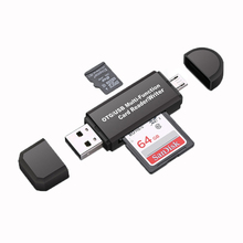 2 в 1 USB OTG кардридер, флеш-накопитель, высокоскоростной USB 2,0, универсальная OTG TF/SD карта для телефонов Android, компьютера, расширительные переходники 2024 - купить недорого