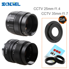 CCTV 25mm f1.4+35mm F1.7 TV Movie lens+C Mount+Macro ring for Sony NEX-6 NEX-7 A6500 A6300 A6000 A5000 NEX-VG20 NEX-VG30 2 in 1 2024 - buy cheap