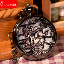 New Arrival Men Antique Vintage Kirin Pattern Retro FOB Pocket Watch With Necklace Chain Montre Mechanical Hand Wind Watch 2024 - buy cheap