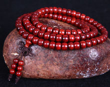 8x10mm Tibetan Buddhism 108 Indian Lobular Red Sandalwood Bead Mala Necklace 2024 - buy cheap