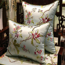Travesseiro clássico com folhas e flores, 60x60cm, cobertura de bordado, decoração de casa 2024 - compre barato
