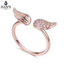 DAN'S Element Брендовое кольцо из настоящего циркония AAA с микро вставками цвета розового золота для вечеринки для женщин подарок на день Святого Валентина 129808 2024 - купить недорого