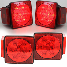 2 uds 12V impermeable rojo sumergible camión remolque LED freno trasero luz matrícula luces cuadrado indicador lateral lámpara de camión 2024 - compra barato