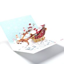 Merry Xmas  3d stags Pop up card Happy New Year Origami Santa Christmas card postcard holiday children gift of Happy Christmas 2024 - buy cheap