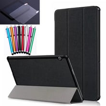 Funda de cuero PU con soporte inteligente para Huawei MediaPad T5 AGS2-W09/L09/L03/W19, cubierta de tableta de 10,0 pulgadas para Huawei T5 10 + película + lápiz óptico 2024 - compra barato