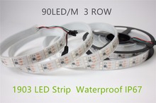 5 m/lote 3 filas 90led/m tira de Led de 1903 IC chip 5050 DC12V Digital RGB color de sueño IP67 impermeable 5 m/lote 450leds etapa led 2024 - compra barato