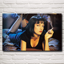 Foocome-pintura de Pulp Fiction para decoración del hogar, pósteres e impresiones de imágenes de seda, arte de pared, películas de Mia, Wii, Uma y Thurman 2024 - compra barato