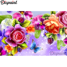 Pintura completa quadrada/redonda 5d diy pintura de diamante "flor borboleta" bordado ponto cruz 3d decoração de casa a10452 2024 - compre barato