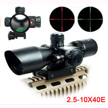 Mira telescópica de retícula Mil-Dot para caza, visor de Rifle táctico iluminado con láser, Zoom de 2,5-10 x 40E, monturas de riel de 20mm 2024 - compra barato