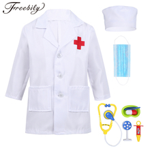 Unisex Boys Girls Lab Coat Surgeon Doctor Nurse Uniform Medical Tools Set Halloween Costume for Kids Teens Cosplay Party 2024 - buy cheap