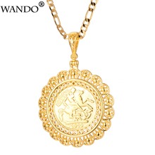Wando-collares colgante de moneda para mujer y hombre, clásico, grande, de cobre, Color dorado de África, monedas árabes, regalos de joyería, 5cm, P32 2024 - compra barato