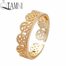 QIAMNI Gold Color Adjustale Flower Crown Knuckle Rings For Women Delicate Unisex Wedding Band Toe Foot Ring Bague Homme 2024 - buy cheap