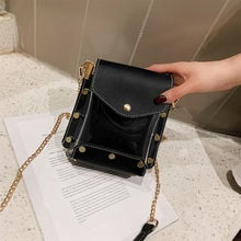 2019 Brand New Women's Transparent Clear Rivet Handbag Ladies Chain Small Shoulder Bag Purse Crossbody Bags Hot Sale 2024 - buy cheap