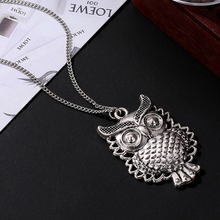 Vintage Hollow Owl Pendant Necklace For Women Long Chain Carved Sweater Chain Fashion Necklace Jewelry 2024 - buy cheap