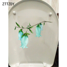 ZTTZDY 22,4*16,3 см цветок свежая Наклейка на стену креативные Ванная комната Туалет наклейки на сиденья домашний декор T2-0102 2024 - купить недорого