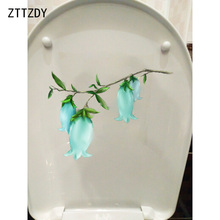 Zttzdy decalque de parede com flor de 22.4*16.3cm, decalque criativo para banheiro, assento de vaso sanitário, decoração para casa 2024 - compre barato