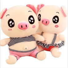 2 Styles 25-75cm Cute Piggy Dolls Soft Big Sitting Pig Stuffed Plush Toys in Shirt for Girls Gift Baby Toy Cartoon Animals 2024 - buy cheap