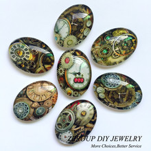 13x18mm Handmade Photo Glass Cabochons Mixed Pattern Domed Oval Jewelry Accessories Supplies for Jewelry 50pcs TP-323 2024 - buy cheap
