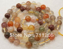 6mm Natural Rutilated Quartz Round Loose Beads 15" ,For DIY Jewelry Making ! can mixed wholesale ! 2024 - buy cheap