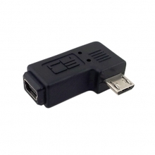 100 Uds 90 grados ángulo recto MINI USB conector hembra a micro USB macho datos sypc adaptador de corriente, Envío Gratis por Fedex 2024 - compra barato