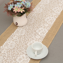 Modern Jute Lace Table Runners Vintage Tablecloth Home Textile 30x180cm Luxury Burlap And Lace Table Runner Wedding Decoration 2024 - buy cheap