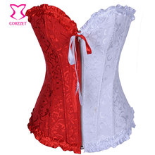 Corsé apretado gótico Para fiesta, Corset Sexy de varios colores, rojo/blanco, con cordones y corpiño 2024 - compra barato