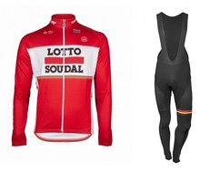 2017 LOTTO SOUDAL Winter Fleece Thermal Men's Cycling Jersey Long Sleeve Bicycle Clothing With Bib PANTS Ropa Ciclismo 2024 - buy cheap