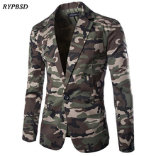 Men Camouflage Blazer Spring Autumn Slim Fit Suits for Men Single Breasted Long Sleeve Vintage Camo Casual Blazer Men Coats 2024 - buy cheap