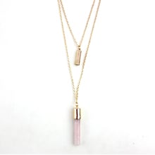 LongWay Fashion Gold Multilayer Necklace Pink Blue Natural Stone Pendant Maxi Necklace Jewelry For Women SNE160091103 2024 - buy cheap