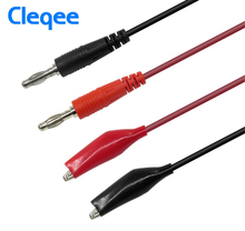 Cleqee P1038 1Set Double Stitch Alligator Test Lead Clip To Probe Cable For Multimeters 2024 - buy cheap
