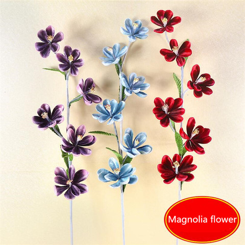 Buy Flone Continental Artificial Magnolia Flowers Velvet Cloth Flower Simulation Magnolia Flowers Branch Wedding Home Party Decor In The Online Store Flone Official Store At A Price Of 18 04 Usd With Delivery