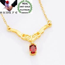 MHXFC europea al por mayor moda mujer boda fiesta regalo Oval gota de agua circón Real 24KT COLLAR COLGANTE de oro NL180 2024 - compra barato