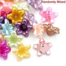 DoreenBeads Retail Acrylic Spacer Beads Flower Mixed Color 13x13mm,200PCs 2024 - buy cheap