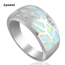 Anéis de luxo para mulheres opala de fogo branca, prata e zircônia, joias, anéis da moda, tamanho dos eua, #5.5 #6.5 #7.5 #8.5 or701a 2024 - compre barato