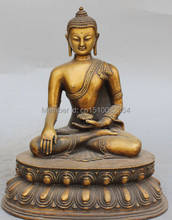 10"Chinese Tibet Buddhism Bronze Seat Shakyamuni Amitabha Bowl Buddha Statue 2024 - buy cheap