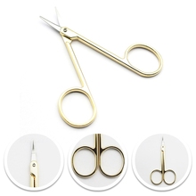 Slim Sharp Tip Makeup Eyebrow Scissors Stainless Steel Curved Tip Beauty Scissors Small Manicure Trimming  Scissors 2024 - buy cheap