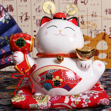 6 inch Ceramic Maneki Neko Ornament Lucky Cat Money Box Fortune Cat Piggy Bank Feng Shui Figurine Home Decor Figurine 2024 - buy cheap