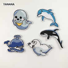 Little sea lion Dolphins and whales Lovely marine animals  Iron On Patch Embroidered Applique Sewing Clothes Stickers 2024 - buy cheap