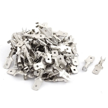 6.3mm Male Electrical Spade Crimp Terminals Wiring Connectors 100 Pcs 2024 - buy cheap