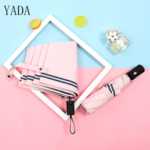 YADA Pink Stripe Automatic Folding Umbrella uv Rain Women Clear Stripe Umbrella For Womens Windproof Designer Umbrellas YS026 2024 - buy cheap