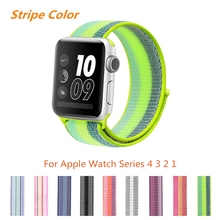 Sport Loop Stripe Strap For Apple Watch Band 4 44mm 42mm 3 2 1 iWatch Band 40mm 38mm Correa Nylon Wrist Bracelet Watchbands 2024 - buy cheap