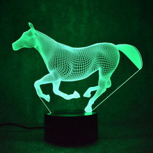 3D LED Night Coral Horse 7 Color Change LED Lights USB Novelty Wireless 3d Lamp Kids Room Led Children's Night Light 2024 - buy cheap