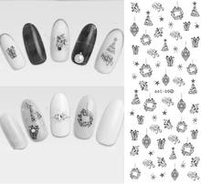 AS091 Fashion Water Transfer Nails Art Sticker Black Strings Drawing Pendent Nail Wraps Sticker Watermark Fingernails Decals 2024 - buy cheap