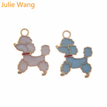 Juta wang colar de pingente canino, 6 peças de colar esmaltado azul/rosa com base de ouro e jóias, acessório diy para fazer joias 2024 - compre barato